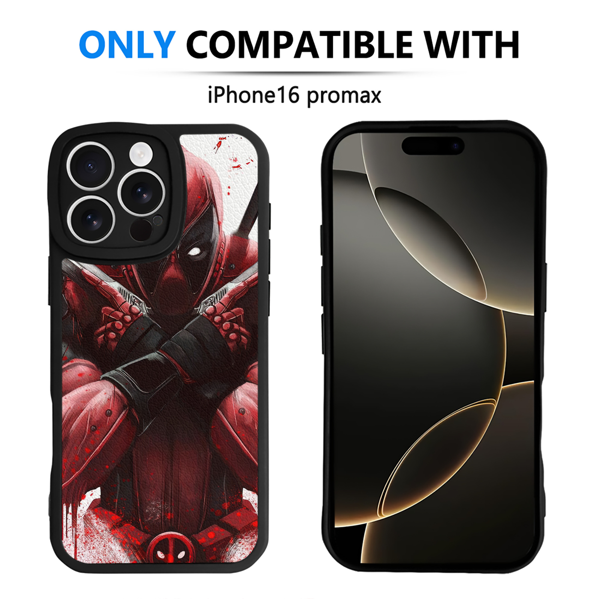 （画像用） Deadpool デッドプール 【iPhone 16シリーズ対応】シリコンスマホケース（レザー調） 材質：シリコン
